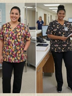 Plus Sized White Cross Women's Plus Scrub Tops - 3xl